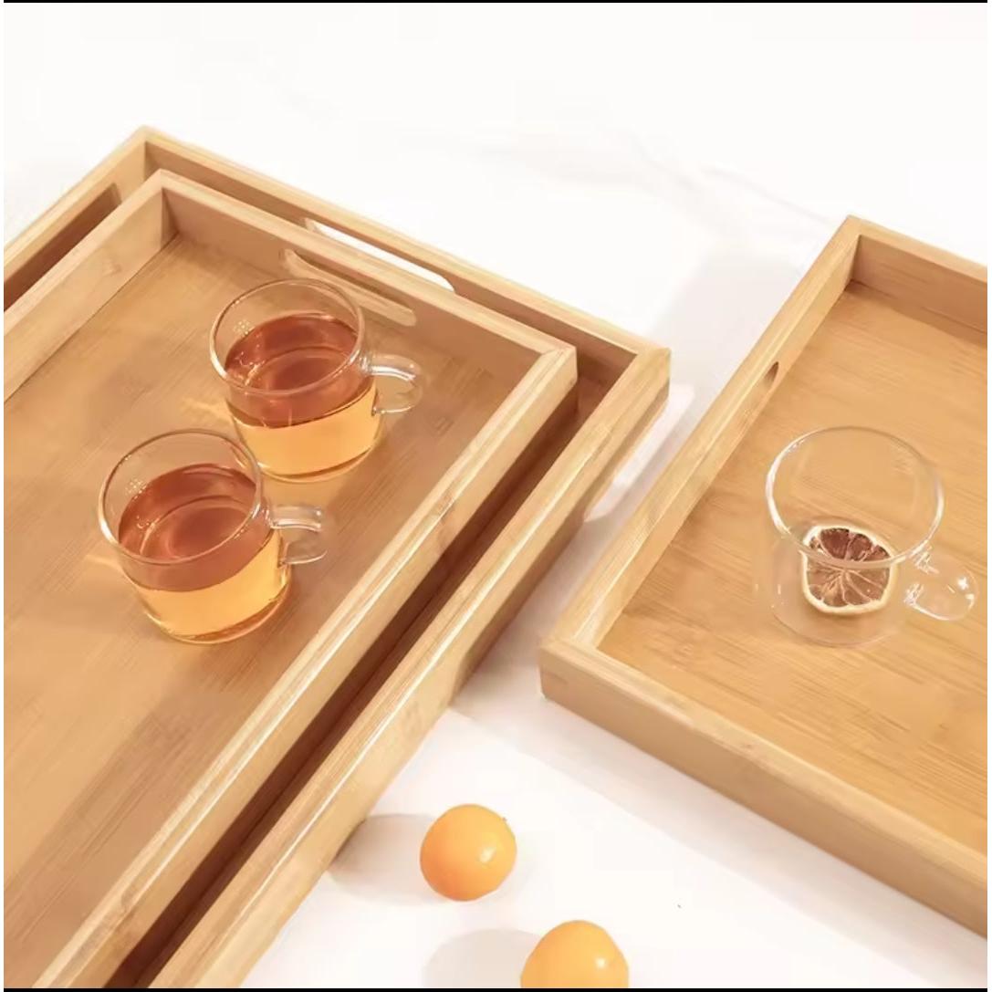 3 in 1 Bamboo Serving Tray Set Durable & Stylish Kitchen & Dining Essentials