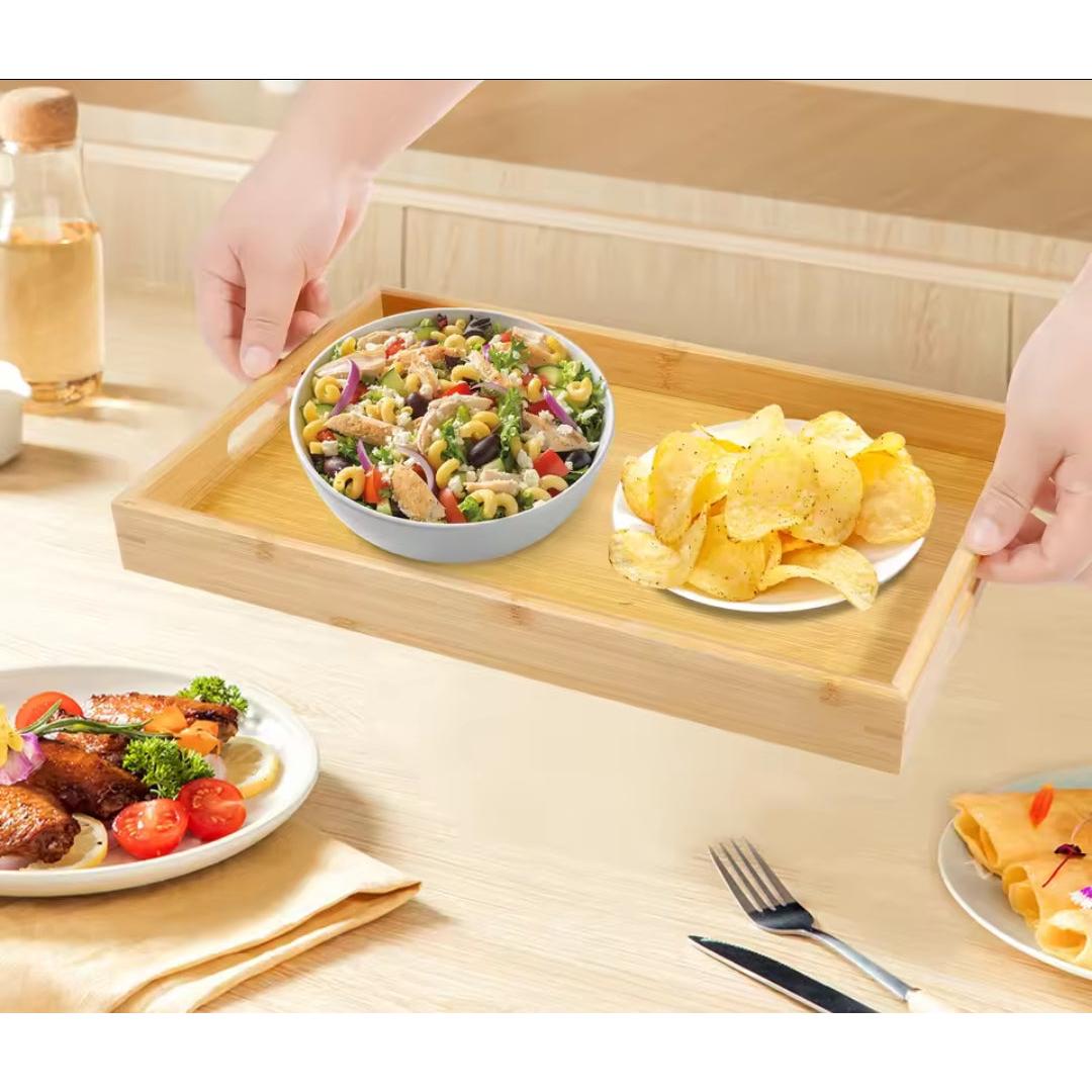 3 in 1 Bamboo Serving Tray Set Durable & Stylish Kitchen & Dining Essentials