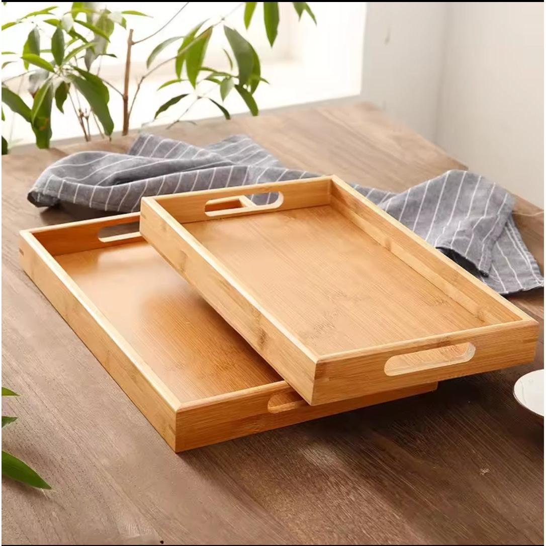 3 in 1 Bamboo Serving Tray Set Durable & Stylish Kitchen & Dining Essentials