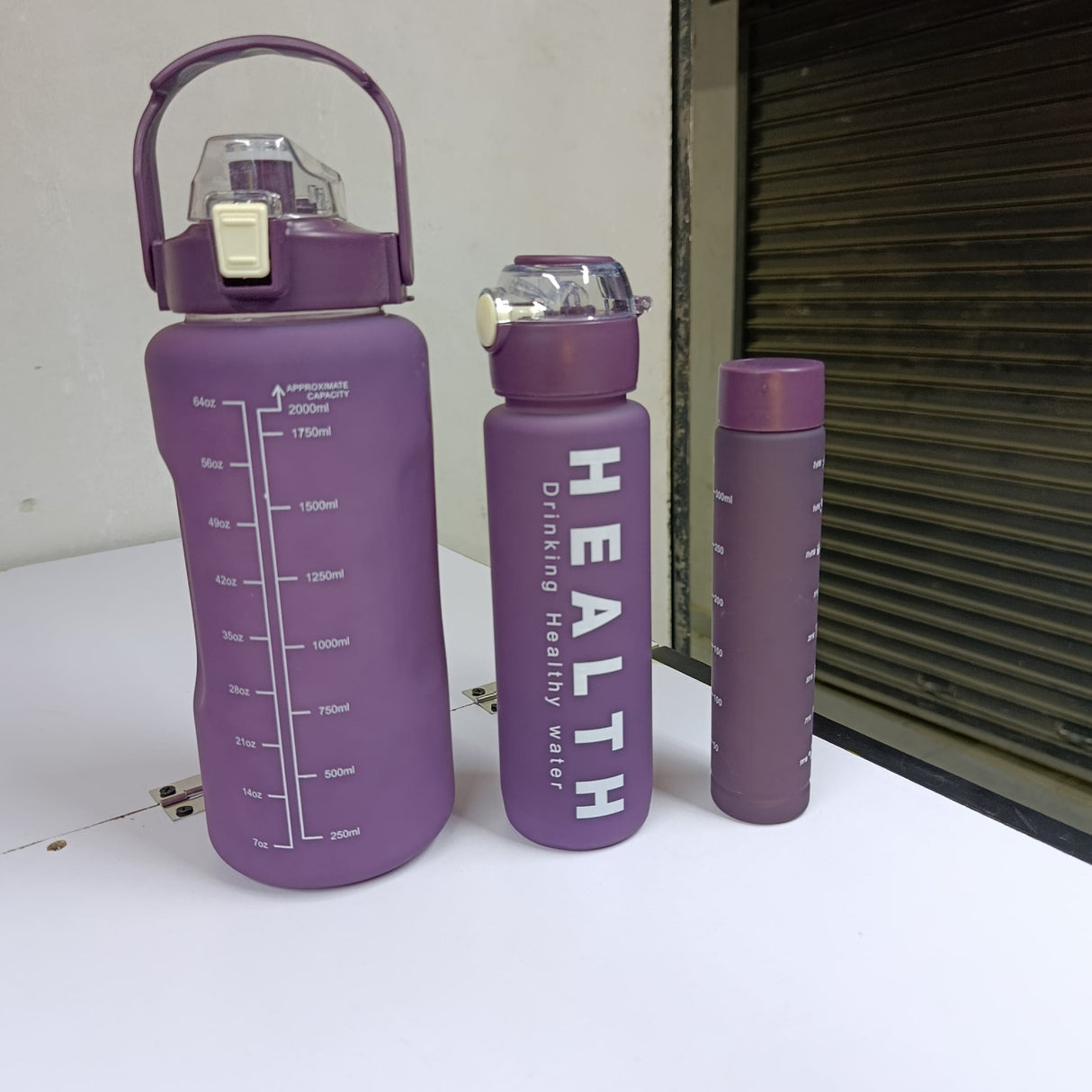 3 in 1 Motivational Water Bottles Set 2000ml 900ml 300ml