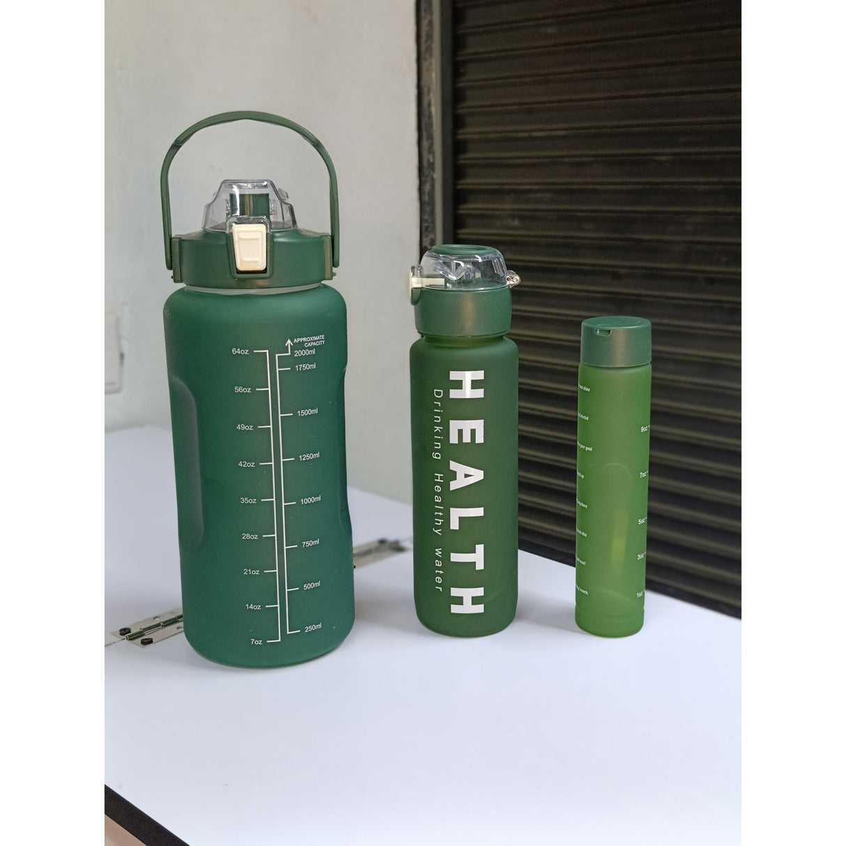 3 in 1 Motivational Water Bottles Set 2000ml 900ml 300ml