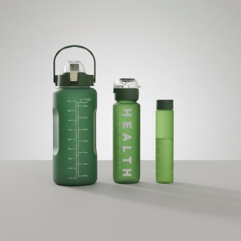 3 in 1 Motivational Water Bottles Set 2000ml 900ml 300ml