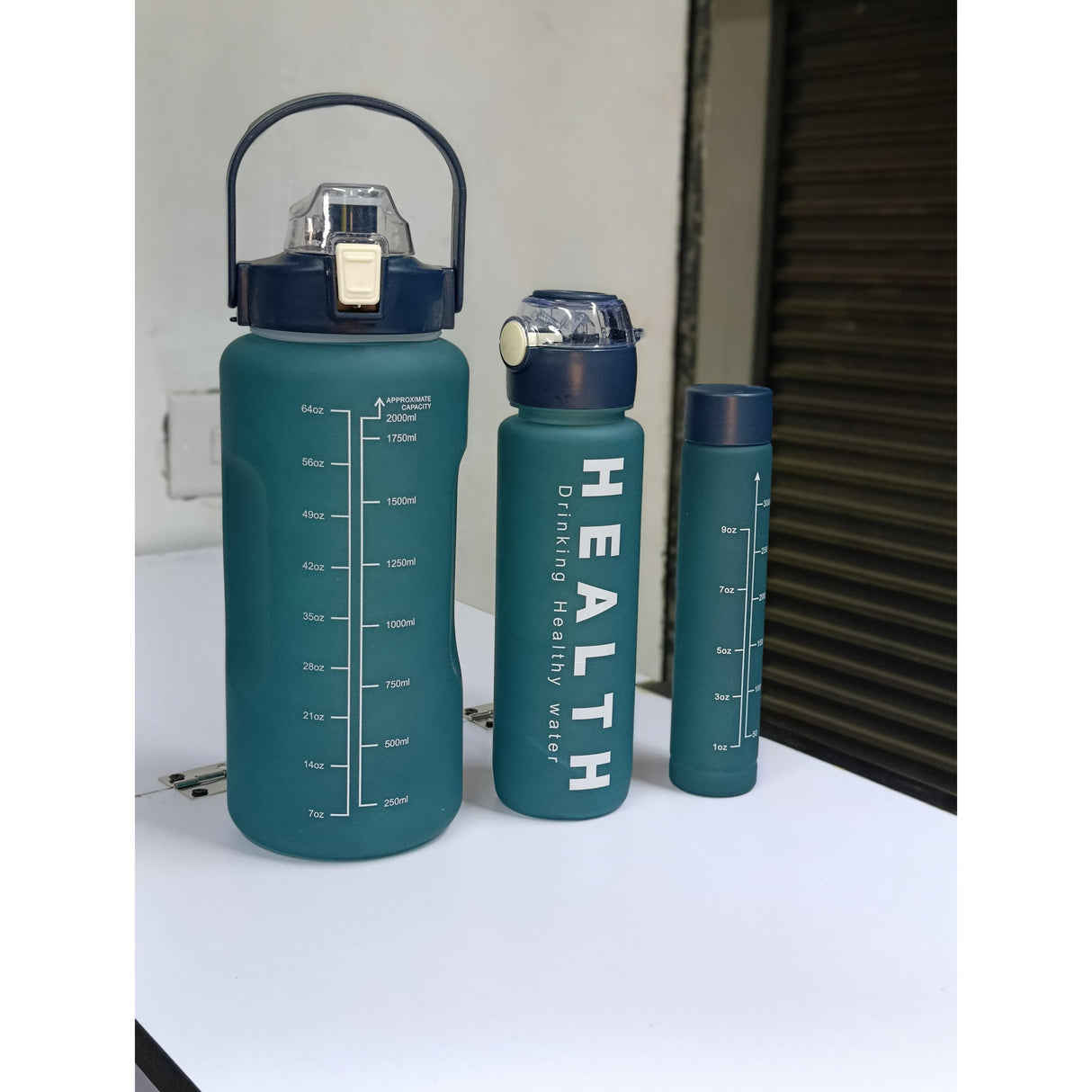 3 in 1 Motivational Water Bottles Set 2000ml 900ml 300ml
