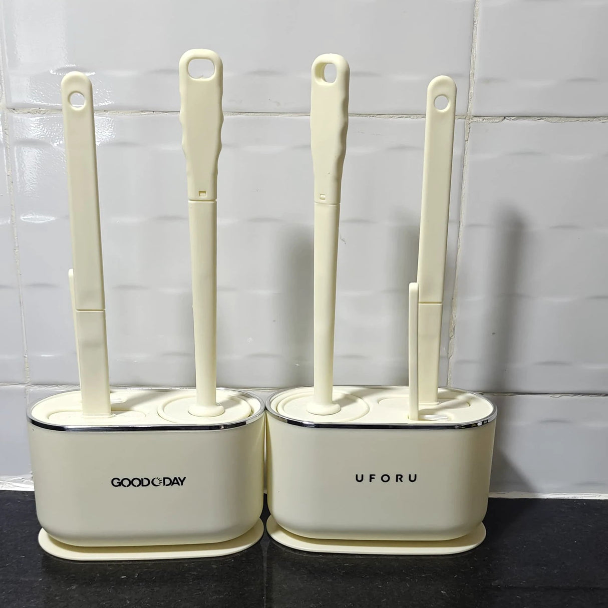 3 in 1 Multifunction Wall Mounted Toilet Cleaning Brush Cream White Cleaning brush Toilet Brushes