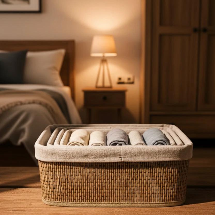 3-in-1 Organising Wicker Baskets – Multipurpose Storage Set Storage baskets Storage & Organization