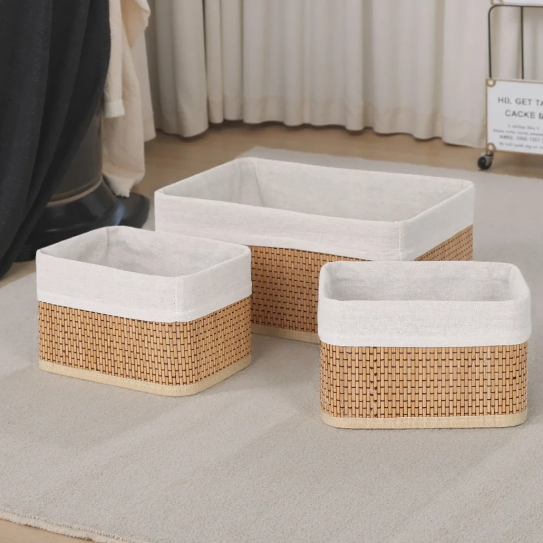 3-in-1 Organizing Wicker Basket Set Cotton rope basket Baskets