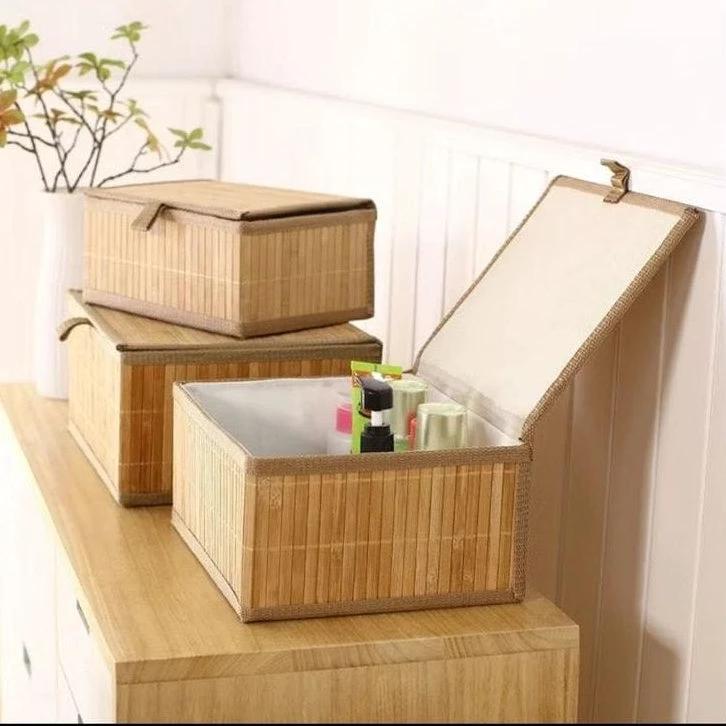 3 in 1 Organizing Wicker Baskets with Cover Storage and Organization Storage & Organization