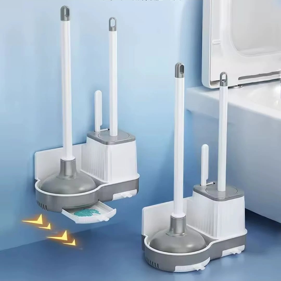 3-in-1 Toilet Brush and Plunger Set Wall-Mounted & Space-Saving Toilet brush Toilet Brushes