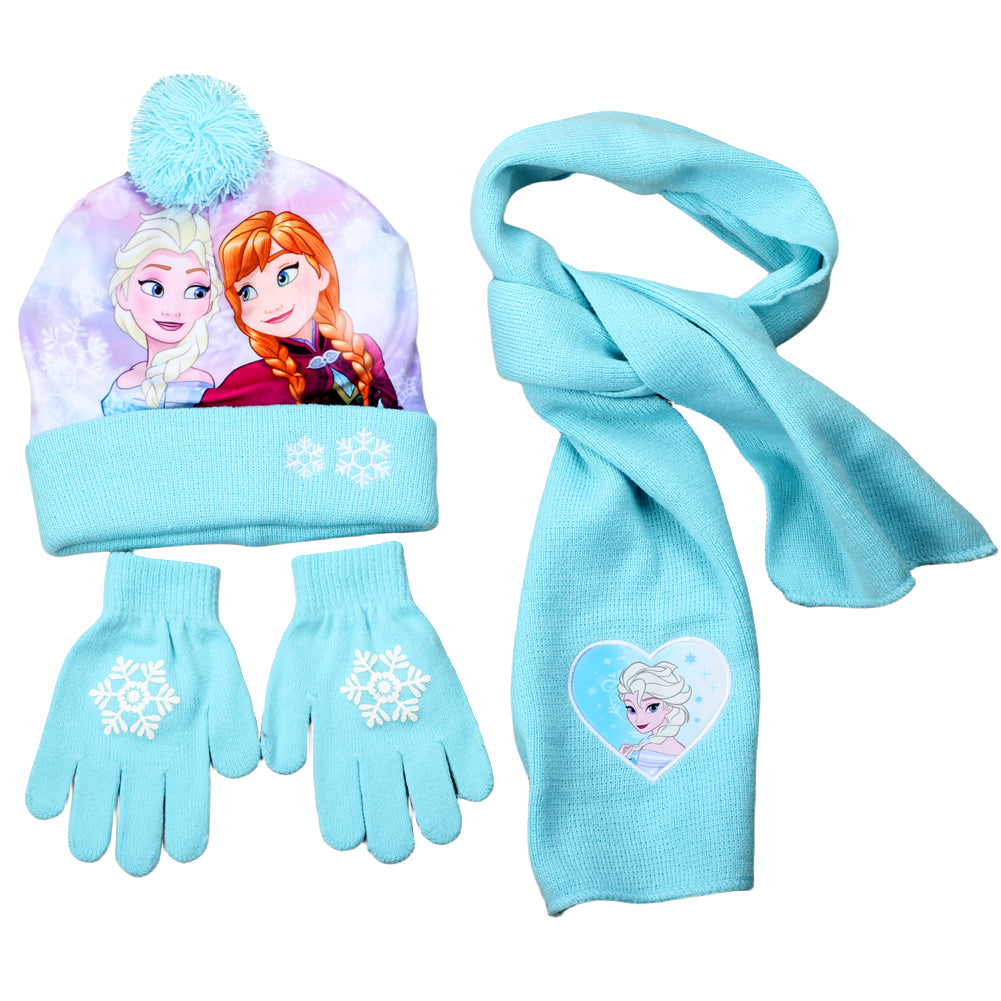 3-in-1 Winter Kids Cartoon Themed Beanie Hat, Scarf and Gloves Set