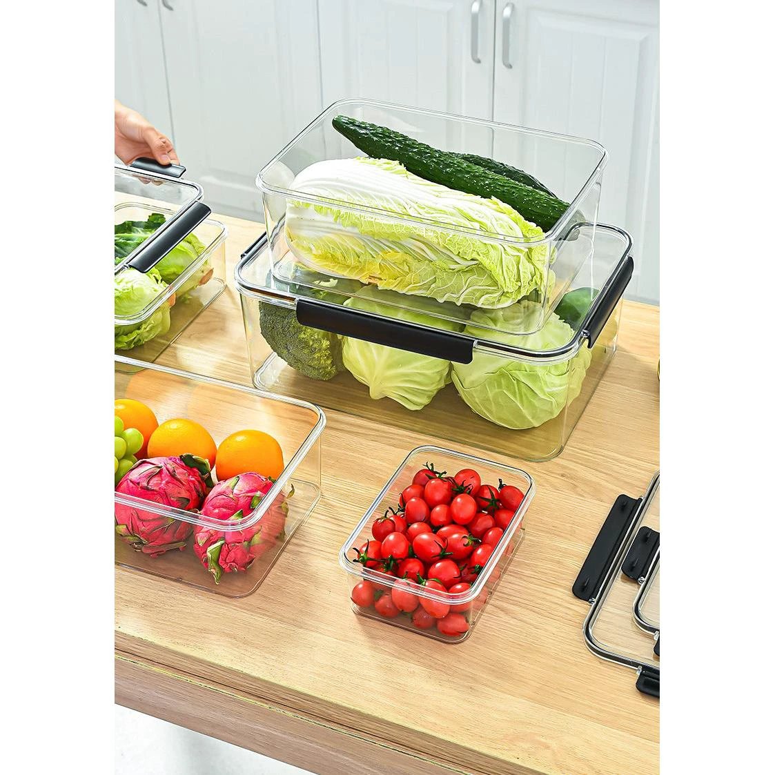 3 pcs Acrylic Food Storage Containers 3000ml, 1400ml and 550ml. storage containers Food Storage Containers