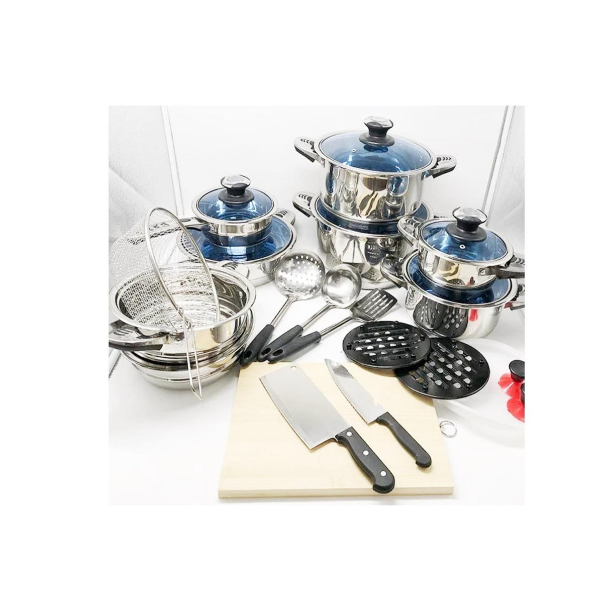 30 Piece Marwa Stainless Steel Cookware Set | Durable and Versatile Cookware for All Your Culinary Needs