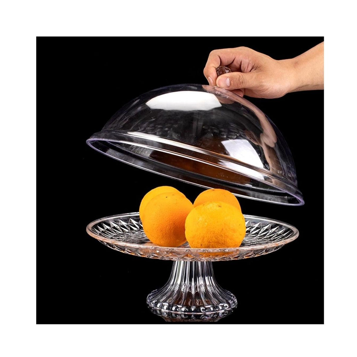 30cm Clear Acrylic Food Cover with Stand | Elegant Food Dome for Parties, Buffets, and Dining Table Protection