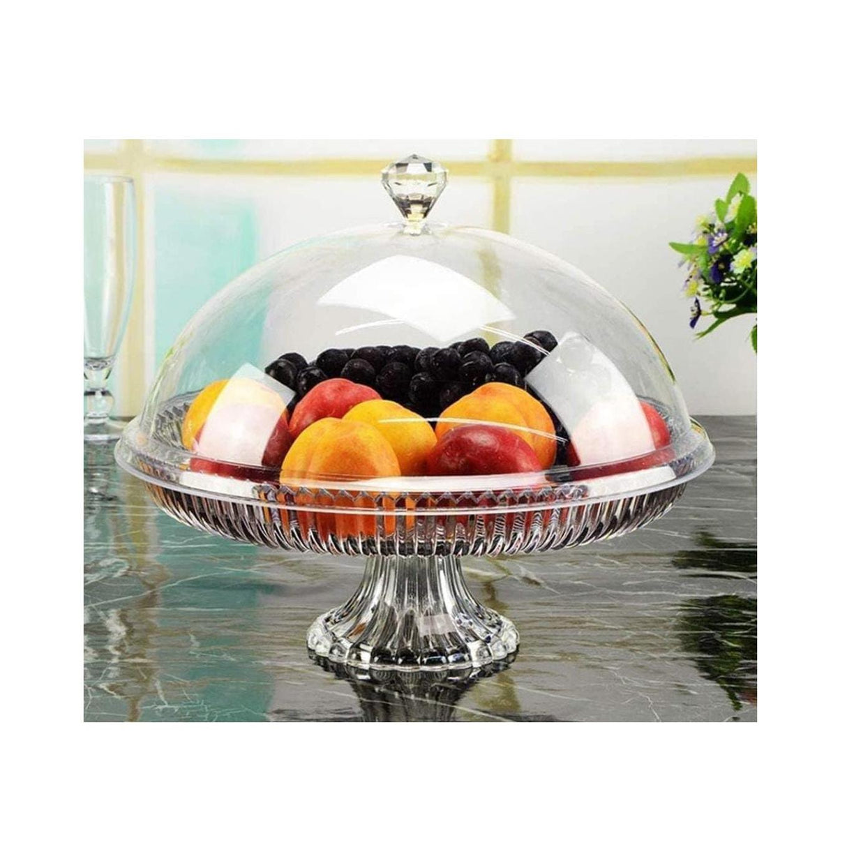 30cm Clear Acrylic Food Cover with Stand | Elegant Food Dome for Parties, Buffets, and Dining Table Protection