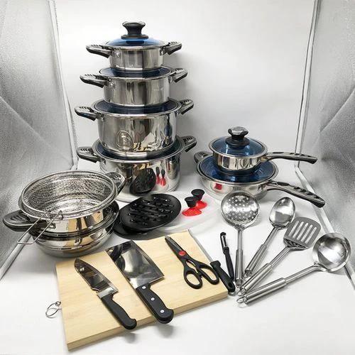 30pcs Marwa Stainless Steel Cookware Set with Induction Bottom Cookware Cookware Sets