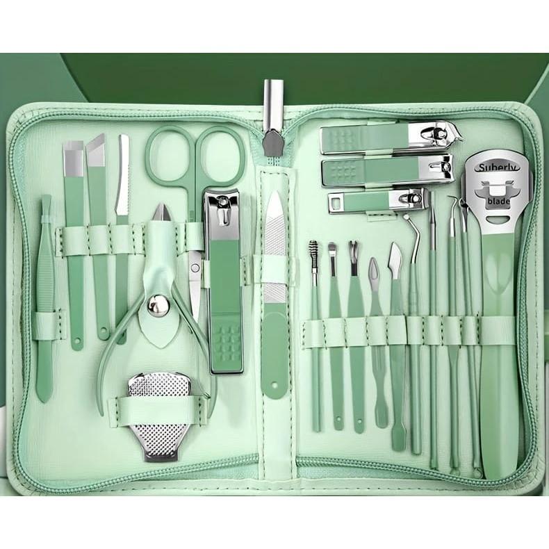 30pcs Multicoloured Nail Clipper Set with Leather Case – Complete Grooming Kit Personal care Manicure Tool Sets