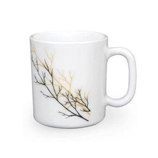 36 pcs Set 320 ml Mugs | Golden Fall Design | Rich and Elegant