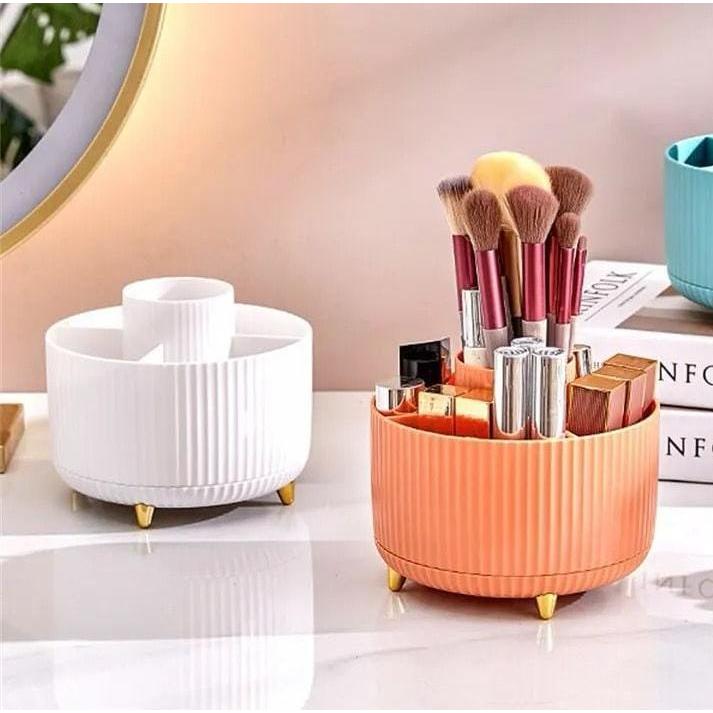 360° Rotating Desktop Makeup Brush and Cosmetic Organizer