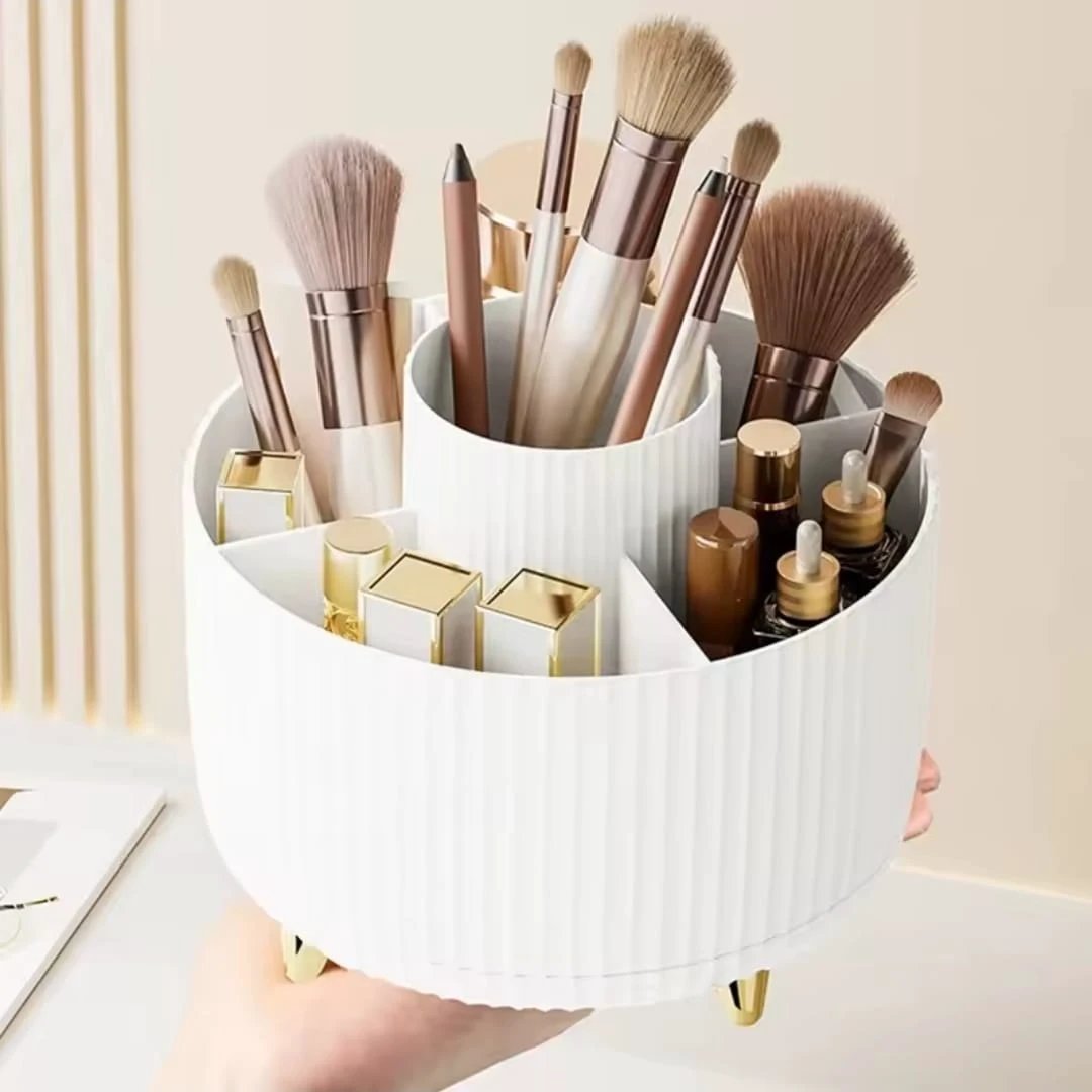 360° Rotating Desktop Makeup Brush and Cosmetic Organizer Makeup Organizers Desktop Organizers