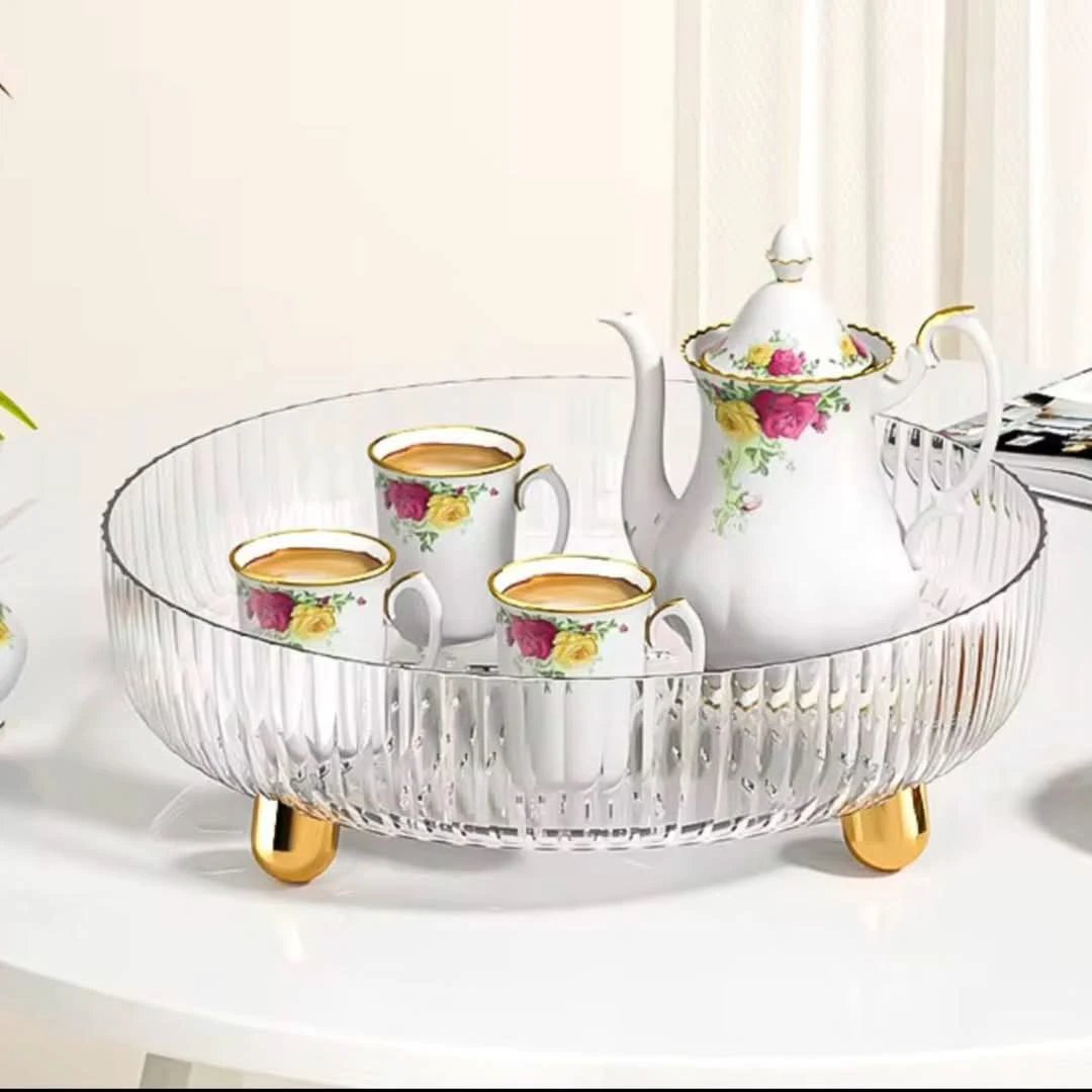 360° Rotating Turntable Organizer Acrylic Storage Tray 29cm Storage and Organization Household Storage Containers