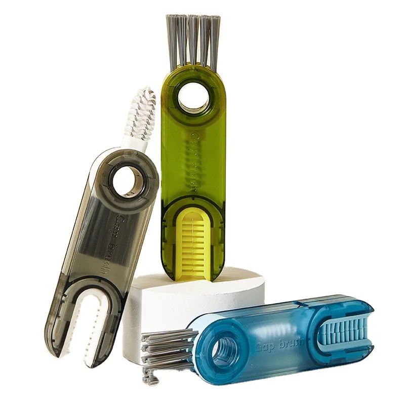 3in1 Bottle, Tumbler, and Crevice Cleaning Brush Nylon, Silicone, Stainless Steel Efficient MultiSurface Cleaning Tool