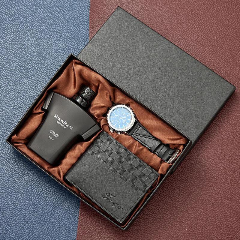 3pc Men’s Gift Set | Perfume, Wallet & Watch Accessories Outfit Sets