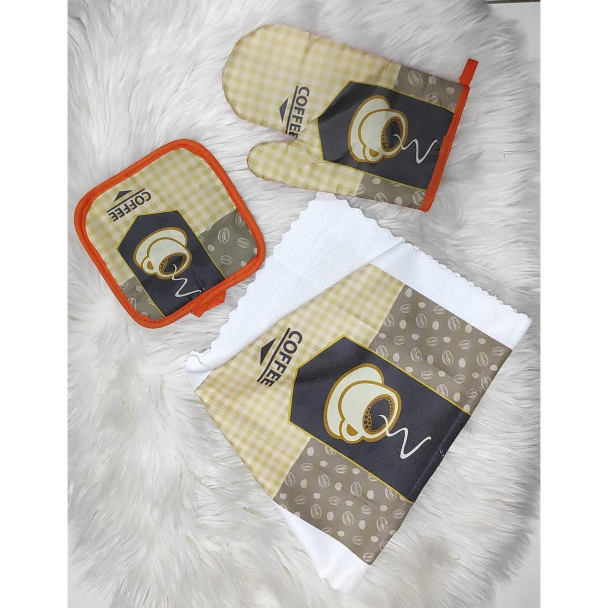 3pcs Heat Resistant Kitchen Glove and Pot Holder Set