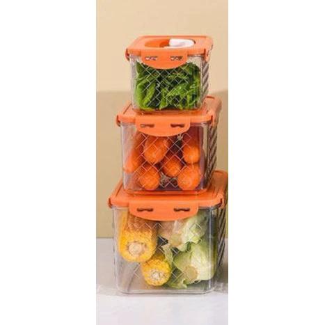 3pcs Heavy Acrylic Fridge Storage Containers Durable & Space Saving Organizer Set Storage Containers Food Storage Containers