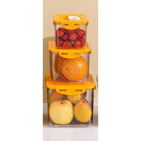 3pcs Heavy Acrylic Fridge Storage Containers Durable & Space Saving Organizer Set Storage Containers Food Storage Containers