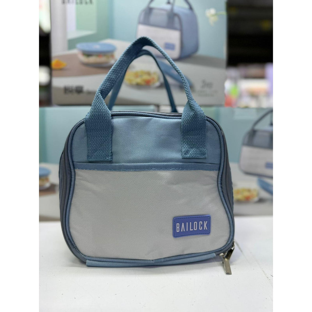 3pcs Insulated Lunch Bag with 2 Glass Microwave-Safe Lunch/Snack Boxes – 900ml