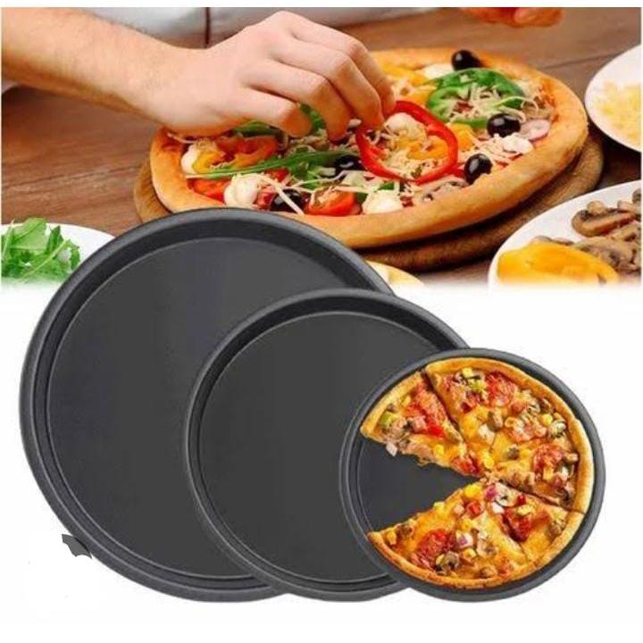 3pcs Pizza Pan Set – Nonstick Round Baking Trays for Oven Use