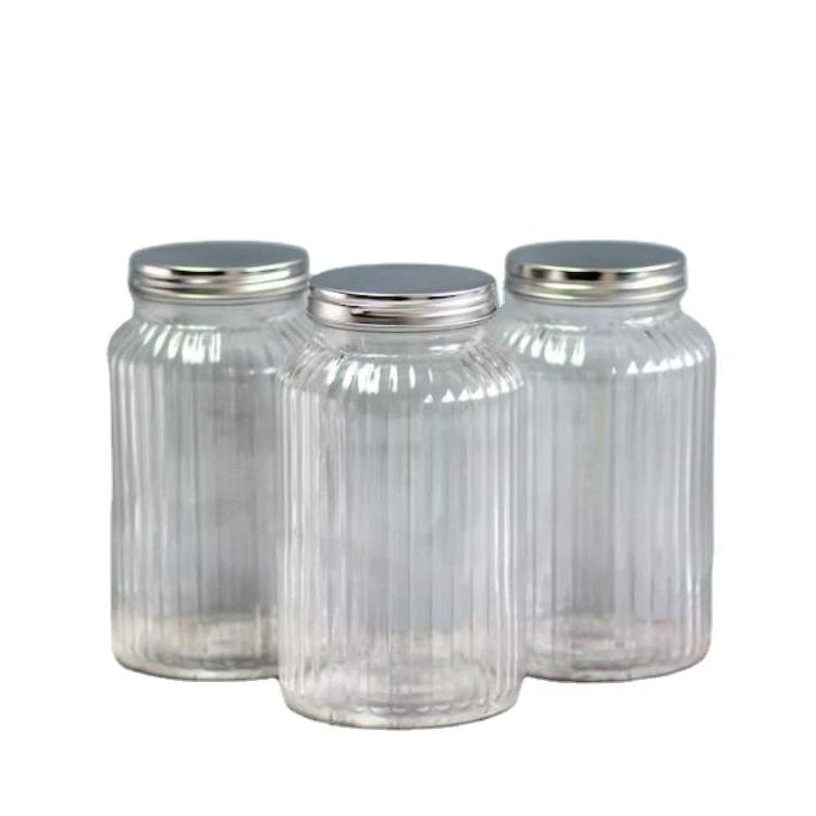 3pcs Set Clear Glass Storage Jars With Tin Lid 1000ml Storage Containers Food Storage Containers