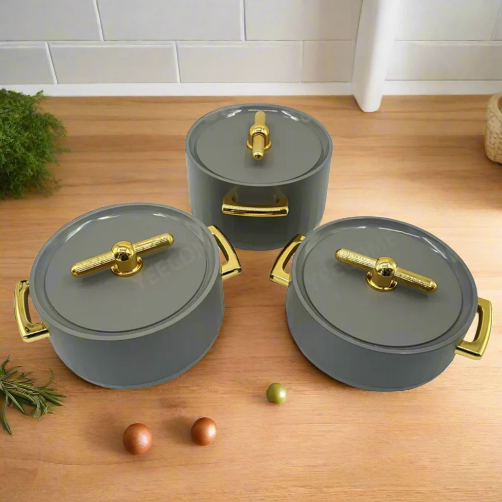 3pcs Set Luxurious High Quality Hotpots | 2L, 2.5L, 3L Serving ware Cookware