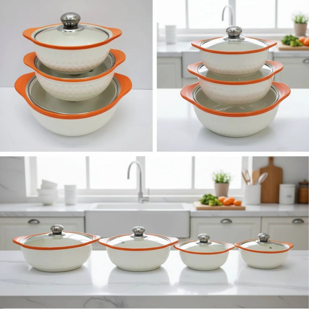 3pcs Soup Pot Set Serving ware Stock Pots