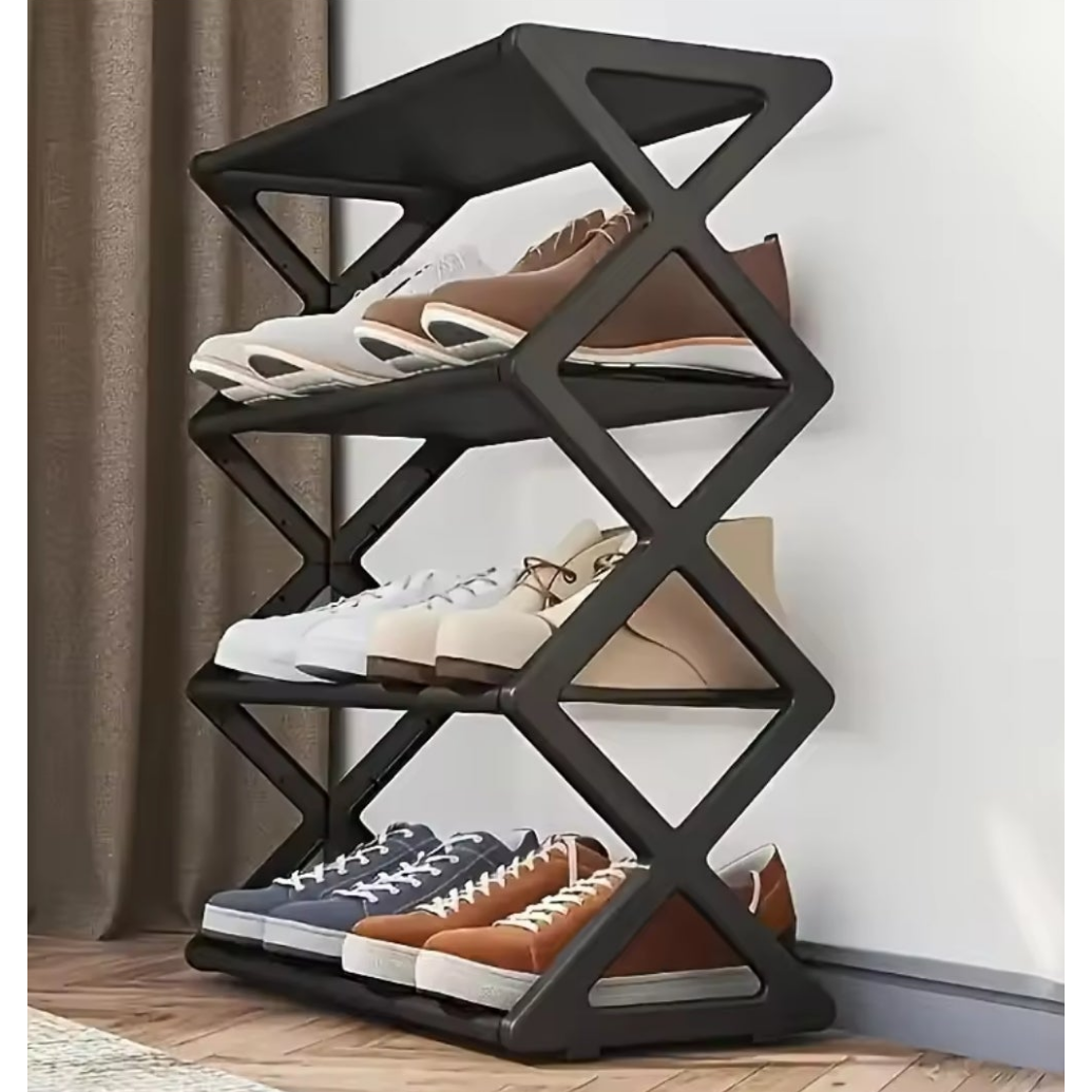 4 Layer Foldable Shoe Rack Suitable for Storage in Entrance, Corridors and Bedrooms without assembly.
