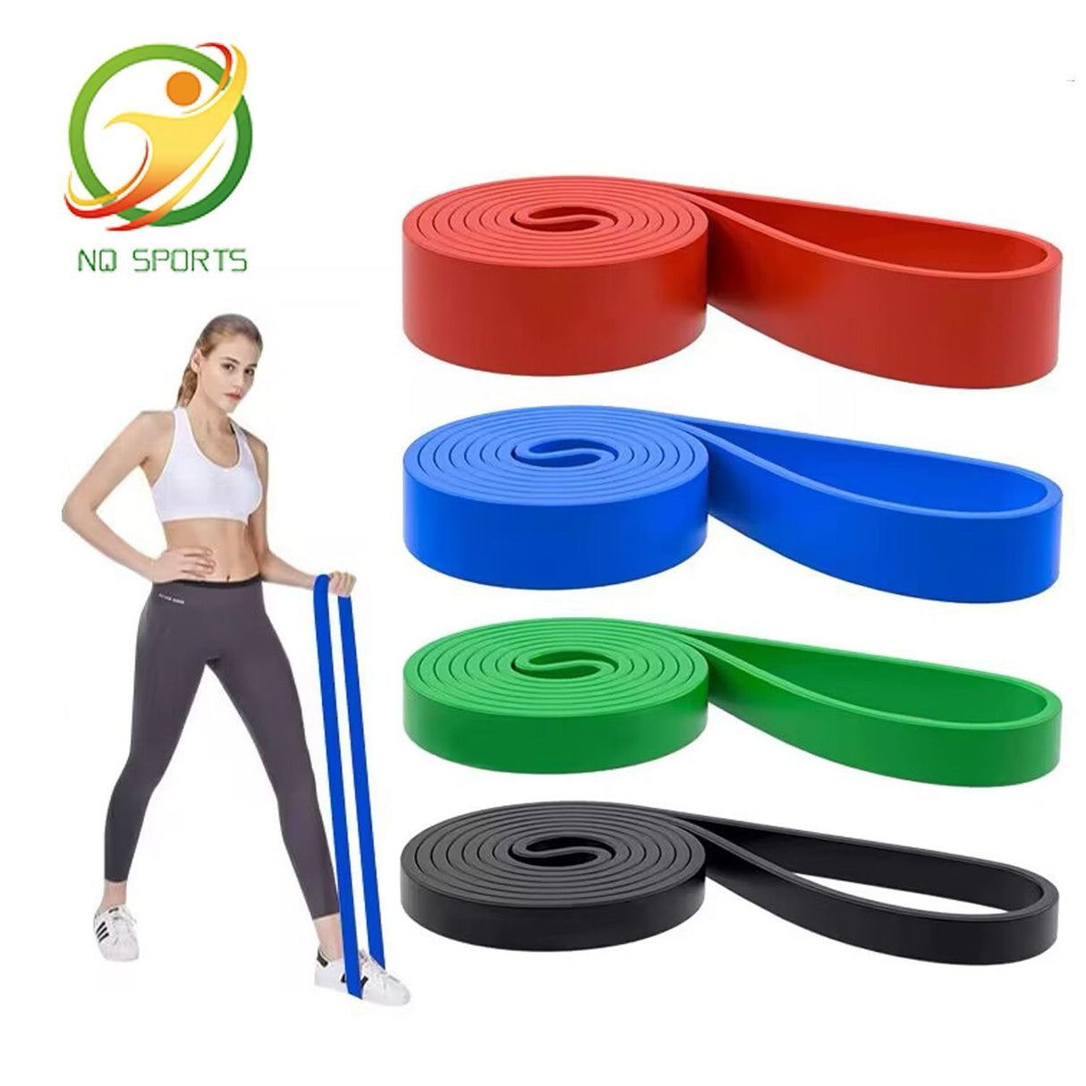 4 PCS Assorted Resistance Loop Latex Bands – Multi-Level Workout Bands