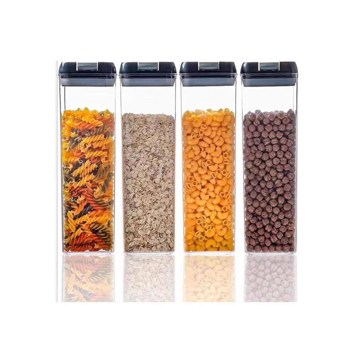 4 Piece Acrylic Food Containers Set | 1.9L Airtight Storage Containers for Kitchen Pantry