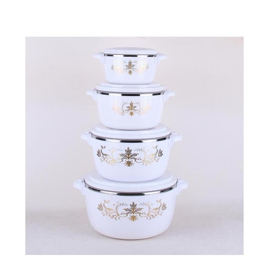 4 Piece Insulated Stainless Steel Casserole Hotpot Set | Capacity: 1L, 2L, 4L, 6L | Keep Food Hot & Fresh