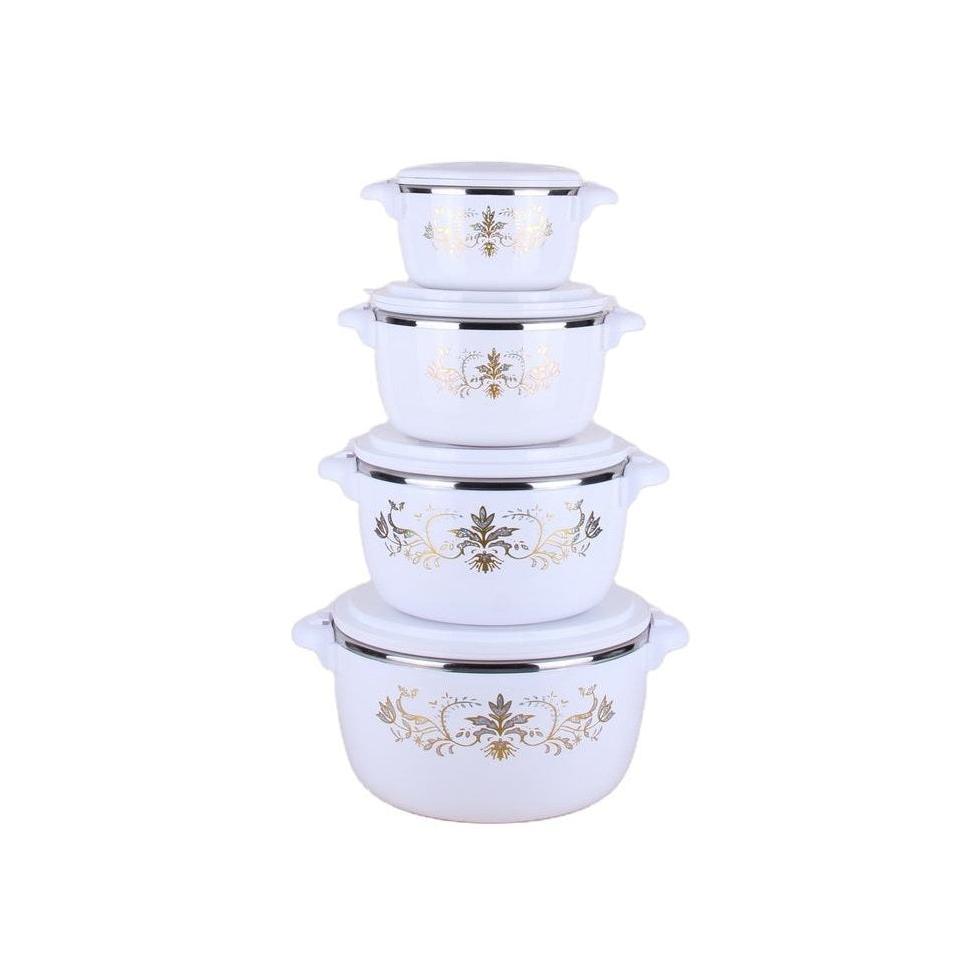 4 Piece Insulated Stainless Steel Casserole Hotpot Set | Capacity: 1L, 2L, 4L, 6L | Keep Food Hot & Fresh