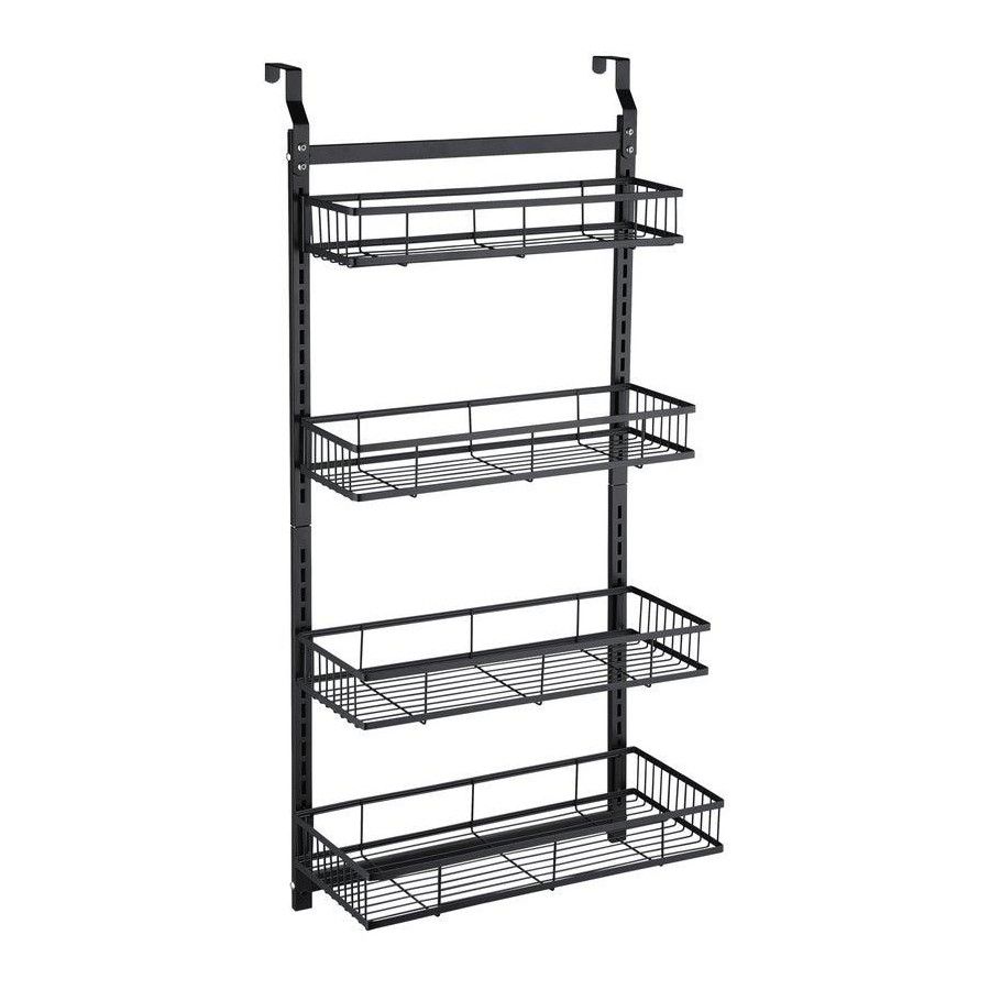 4 Tier Over Door Caddy Organizer Adjustable Hanging Steel Storage Rack with Suction Cups