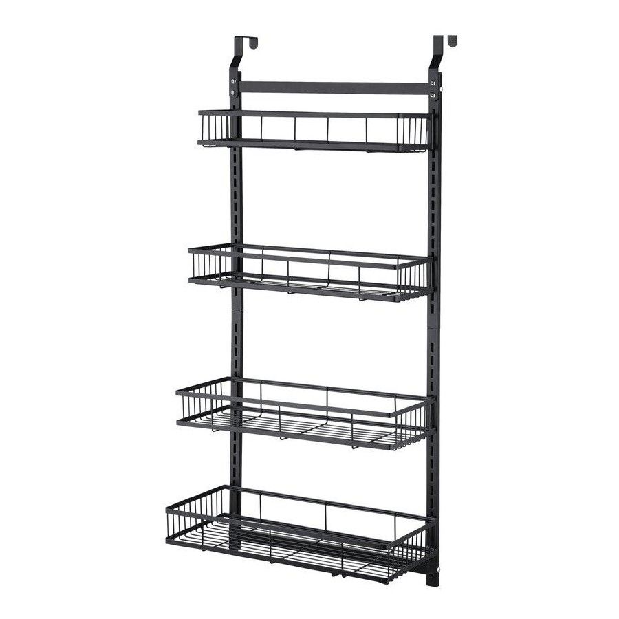 4 Tier Over Door Caddy Organizer Adjustable Hanging Steel Storage Rack with Suction Cups