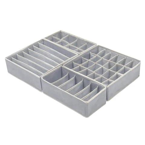 4-in-1 Foldable Undergarment Drawer Organizer Set Closet Organizers Closet Organizers