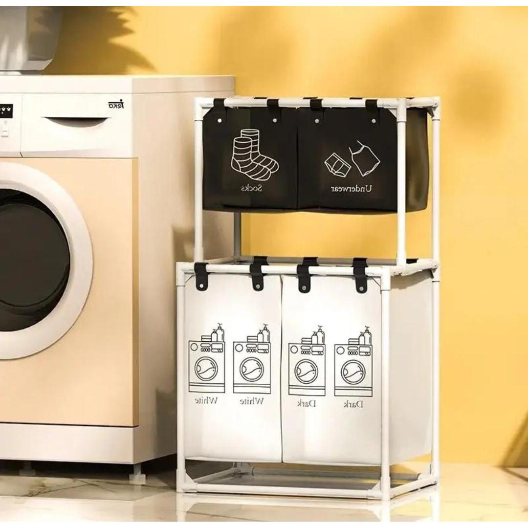 4 in 1 Laundry Garment Sorter with Removable Non Woven Baskets