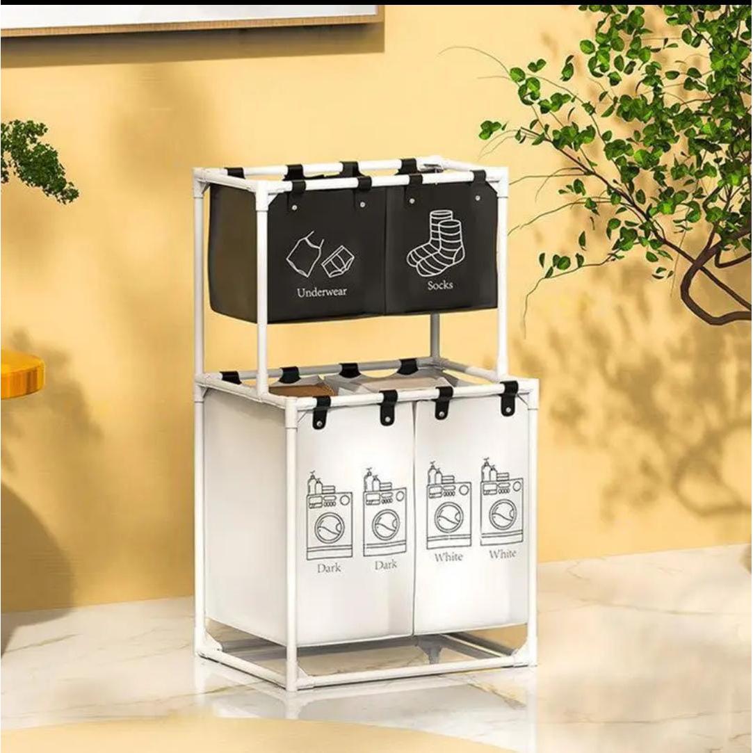 4 in 1 Laundry Garment Sorter with Removable Non Woven Baskets