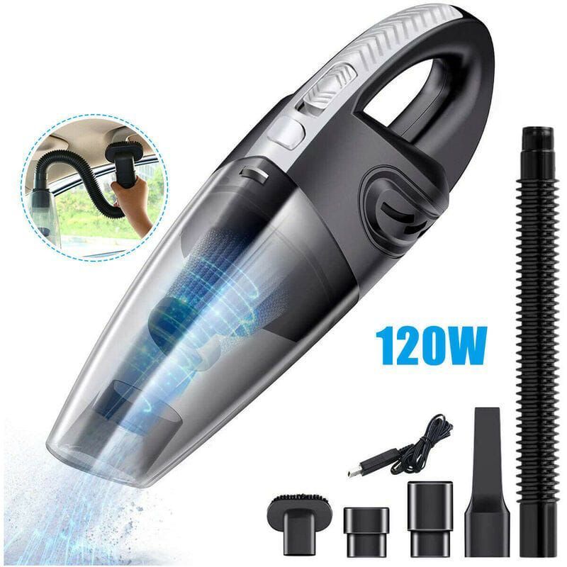 4 in 1 Portable Wet & Dry Rechargeable Wireless Vacuum Cleaner 120W Car & Home Use