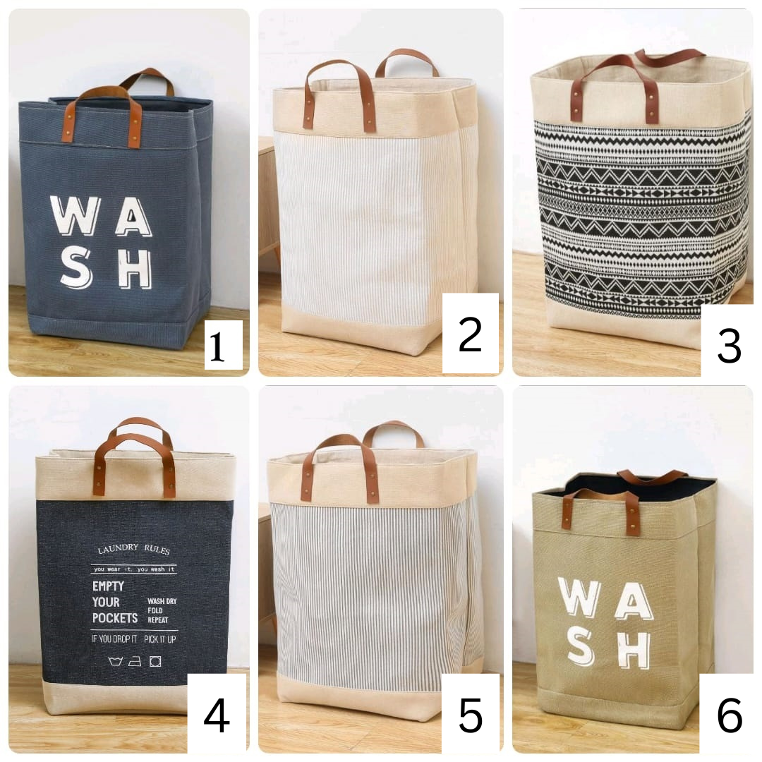 45 x mm x 20cm Crafted Durable Cotton Canvas Laundry Baskets with Stylish Leather Handles | Laundry Baskets Storage Organizer