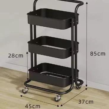 Multi-Functional Metallic Storage Trolley – 3 Tier Carts & Islands