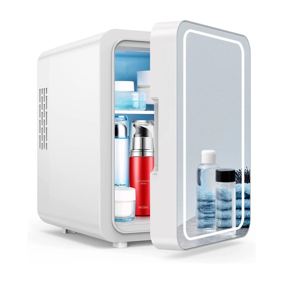 4L Portable Beauty Car Fridge with Mirror and Dual Power Option Compact and Stylish