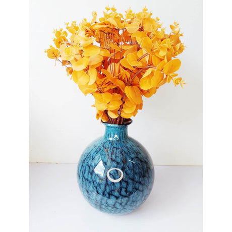4cm Diameter Big Blue Stylish Ceramic Vase | Home Decor | Office Spaces | Events Styling| Elegant Blue Ceramic for Small Floral Arrangements