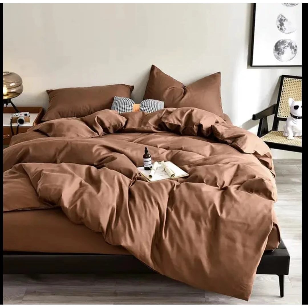 4pc Plain High Quality Duvet Cover Set (Soft Glam Edition) | Luxurious Microfiber Fabric | Complete Bedding Set Bedding Bed Sheets