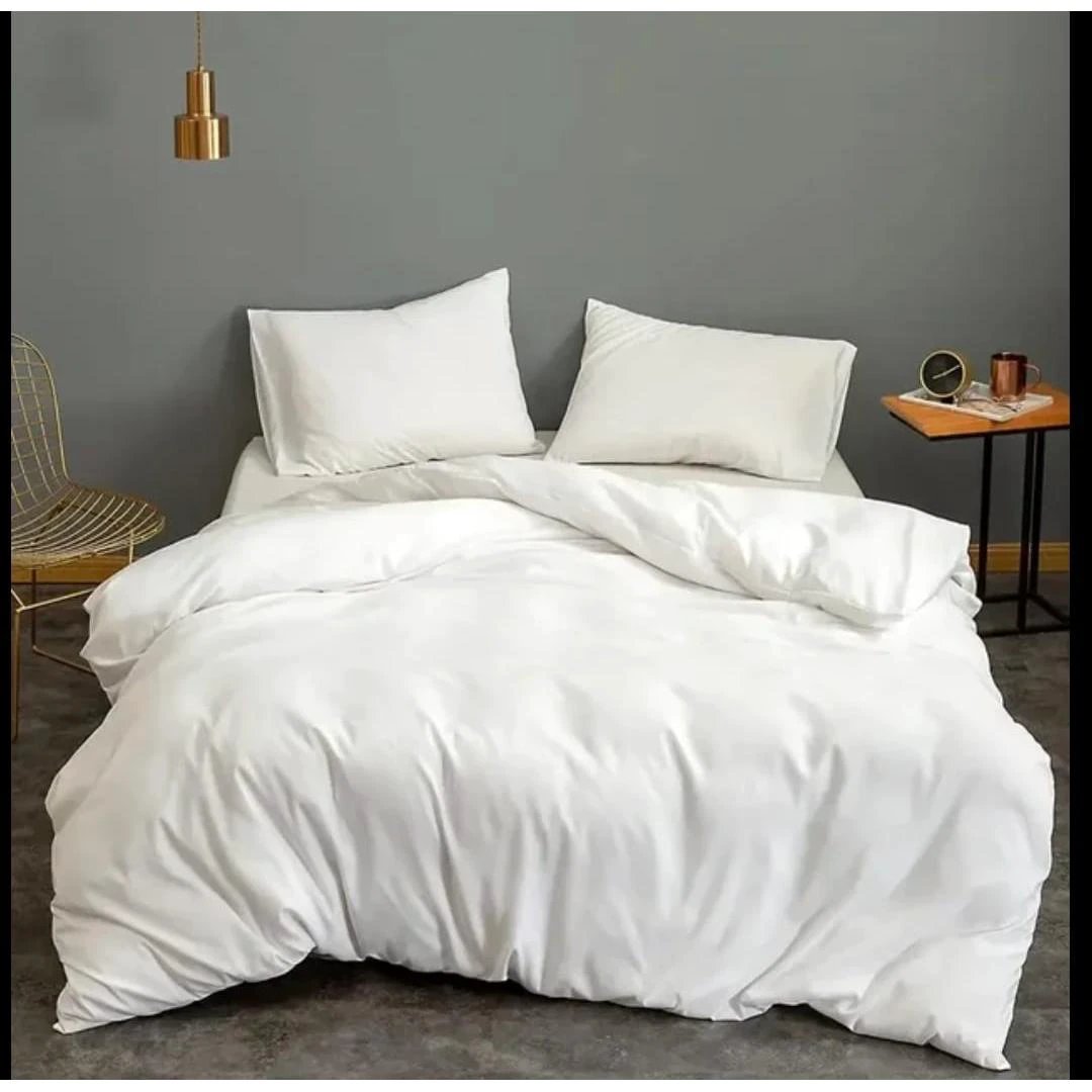 4pc Plain High Quality Duvet Cover Set (Soft Glam Edition) | Luxurious Microfiber Fabric | Complete Bedding Set Bedding Bed Sheets
